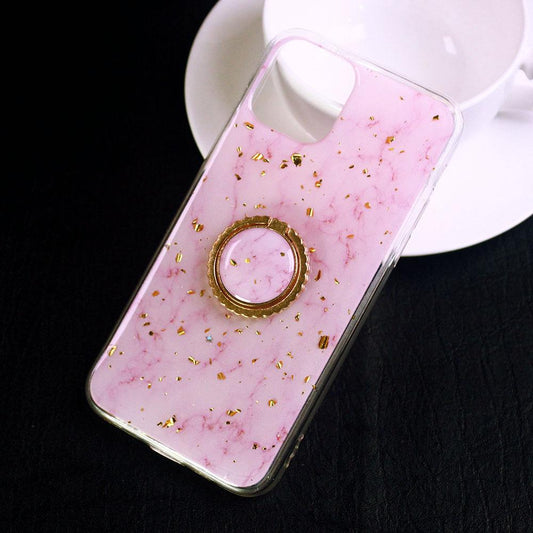 iPhone 11 Pro Cover - Design 2 - New Stylish Colorful Marble 3D Foil Design Case with Ring Holder