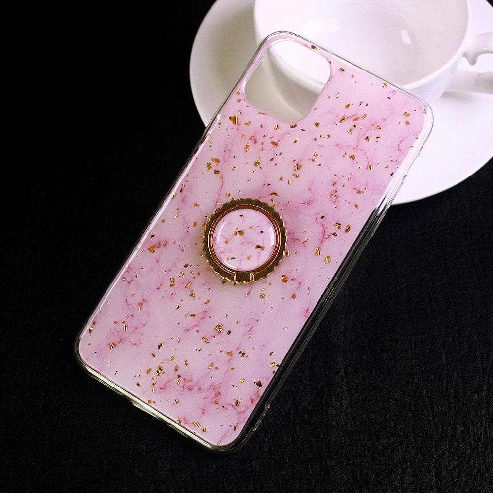 iPhone 11 Pro Max Cover - Design 2 - New Stylish Colorful Marble 3D Foil Design Case with Ring Holder
