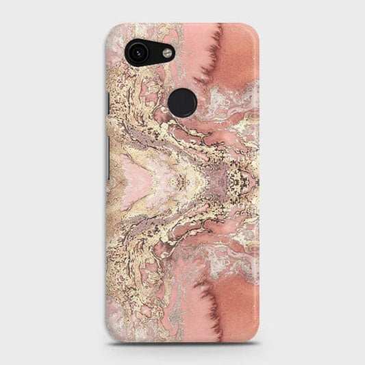 Google Pixel 3a Cover - Matte Finish - Trendy Chic Rose Gold Marble Printed Hard Case with Life Time Colors Guarantee