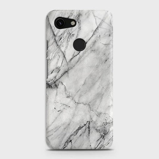 Google Pixel 3a Cover - Matte Finish - Trendy White Marble Printed Hard Case with Life Time Colors Guarantee