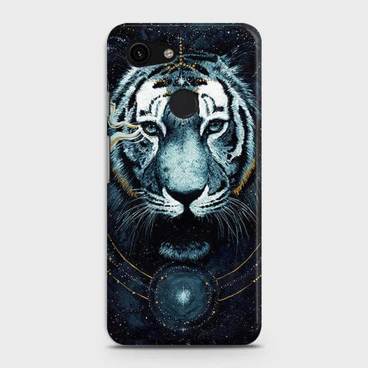 Google Pixel 3a XL Cover - Matte Finish - Vintage Galaxy Tiger Printed Hard Case with Life Time Colors Guarantee