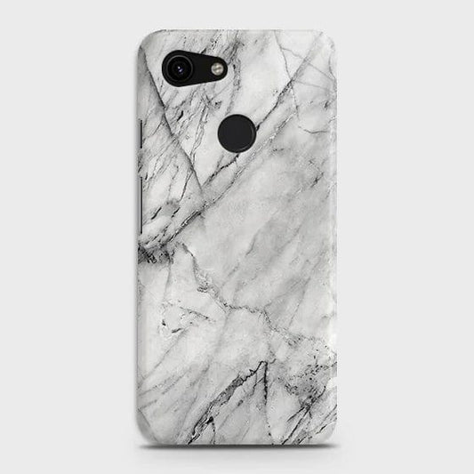 Google Pixel 3a XL Cover - Matte Finish - Trendy White Marble Printed Hard Case with Life Time Colors Guarantee