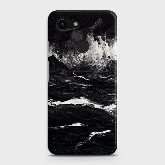 Google Pixel 3a XL Cover - Matte Finish - Black Ocean Marble Trendy Printed Hard Case with Life Time Colors Guarantee