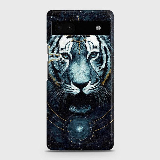 Google Pixel 6a Cover - Vintage Galaxy Tiger Printed Hard Case with Life Time Colors Guarantee