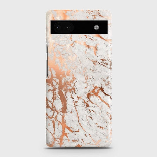 Google Pixel 6a Cover - In Chic Rose Gold Chrome Style Printed Hard Case with Life Time Colors Guarantee