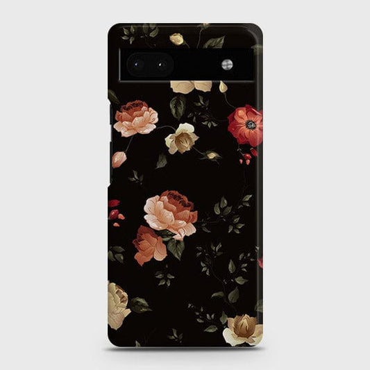 Google Pixel 6a Cover - Matte Finish - Dark Rose Vintage Flowers Printed Hard Case with Life Time Colors Guarantee