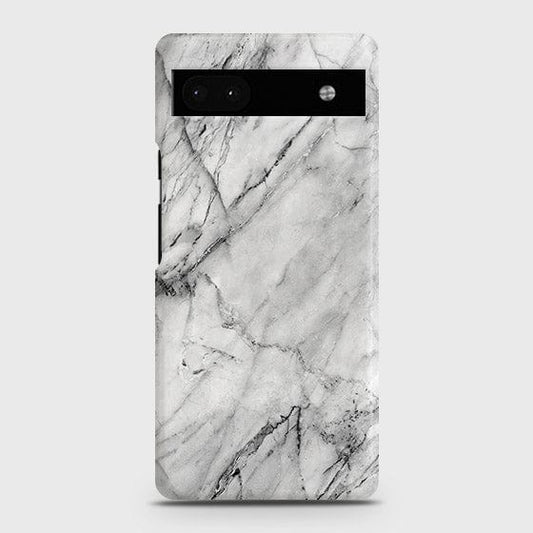 Google Pixel 6a Cover - Matte Finish - Trendy White Marble Printed Hard Case with Life Time Colors Guarantee