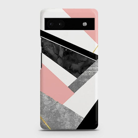 Google Pixel 6a Cover - Matte Finish - Geometric Luxe Marble Trendy Printed Hard Case with Life Time Colors Guarantee