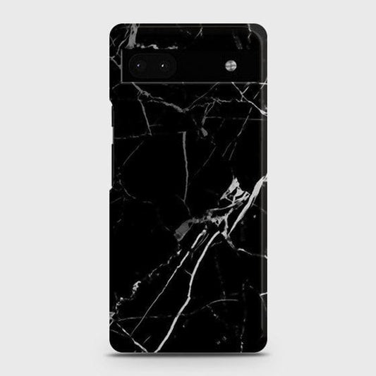 Google Pixel 6a Cover - Black Modern Classic Marble Printed Hard Case with Life Time Colors Guarantee