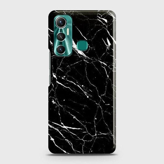 Infinix Hot 11 Cover - Trendy Black Marble Printed Hard Case with Life Time Colors Guarantee