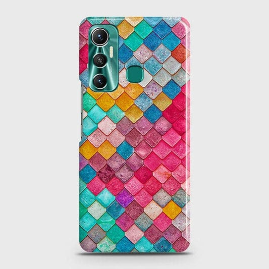 Infinix Hot 11 Cover - Chic Colorful Mermaid Printed Hard Case with Life Time Colors Guarantee