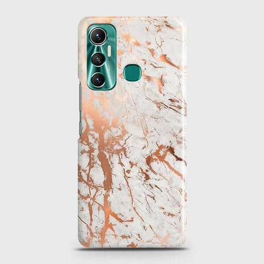 Infinix Hot 11 Cover - In Chic Rose Gold Chrome Style Printed Hard Case with Life Time Colors Guarantee