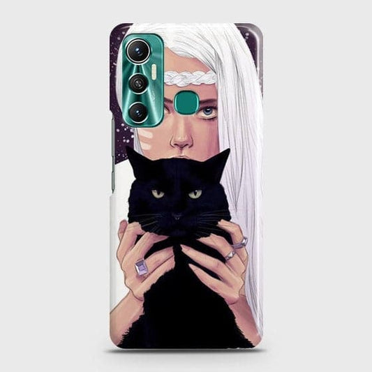 Infinix Hot 11 Cover - Trendy Wild Black Cat Printed Hard Case with Life Time Colors Guarantee
