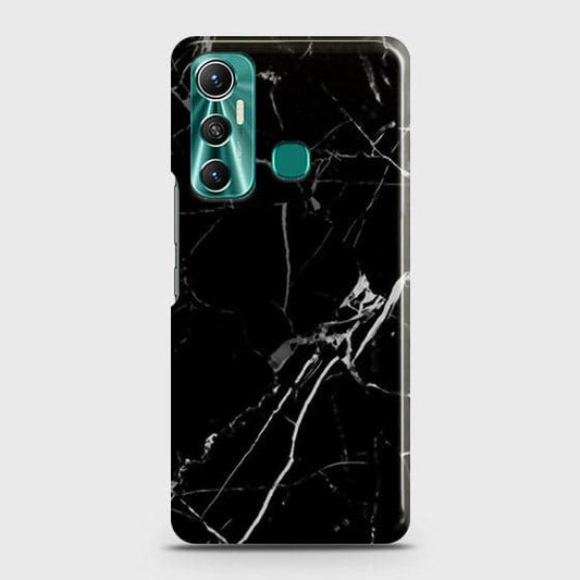 Infinix Hot 11 Cover - Black Modern Classic Marble Printed Hard Case with Life Time Colors Guarantee
