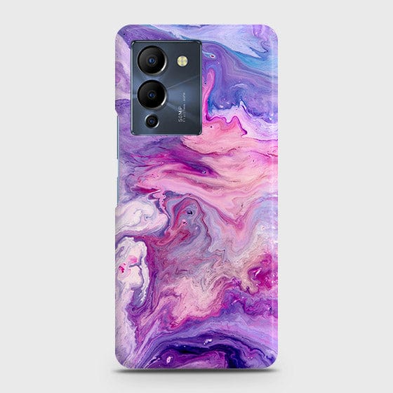 Infinix Note 12 G96 Cover - Chic Blue Liquid Marble Printed Hard Case with Life Time Colors Guarantee