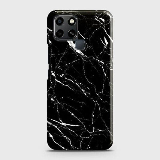 Infinix Smart 6 Cover - Trendy Black Marble Printed Hard Case with Life Time Colors Guarantee