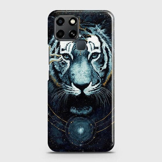 Infinix Smart 6 Cover - Vintage Galaxy Tiger Printed Hard Case with Life Time Colors Guarantee