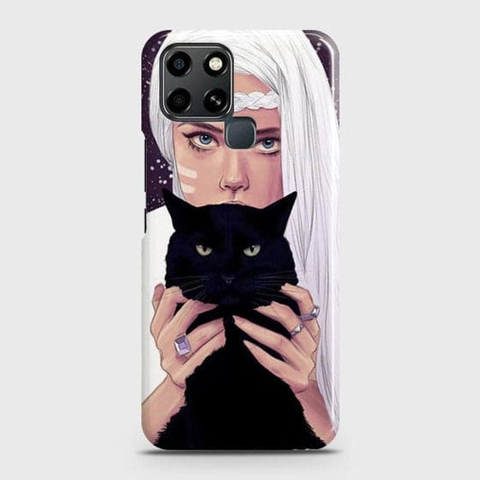 Infinix Smart 6 Cover - Trendy Wild Black Cat Printed Hard Case with Life Time Colors Guarantee