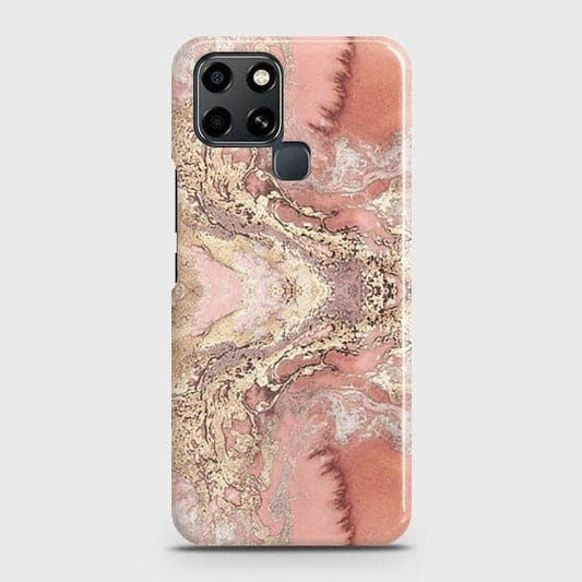 Infinix Smart 6 Cover - Trendy Chic Rose Gold Marble Printed Hard Case with Life Time Colors Guarantee