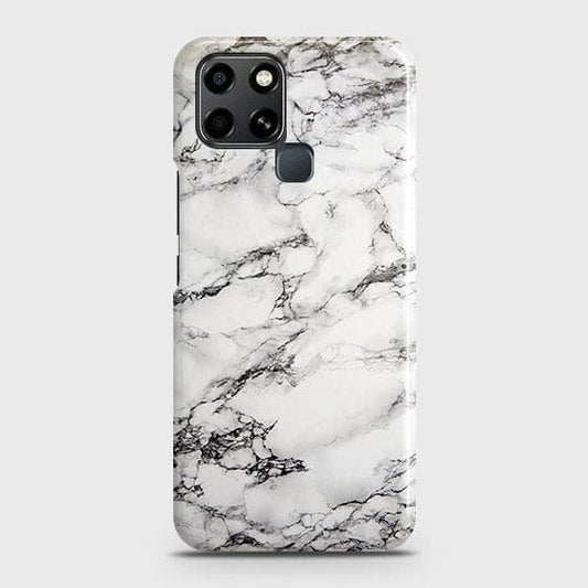 Infinix Smart 6 Cover - Matte Finish - Trendy White Floor Marble Printed Hard Case with Life Time Colors Guarantee