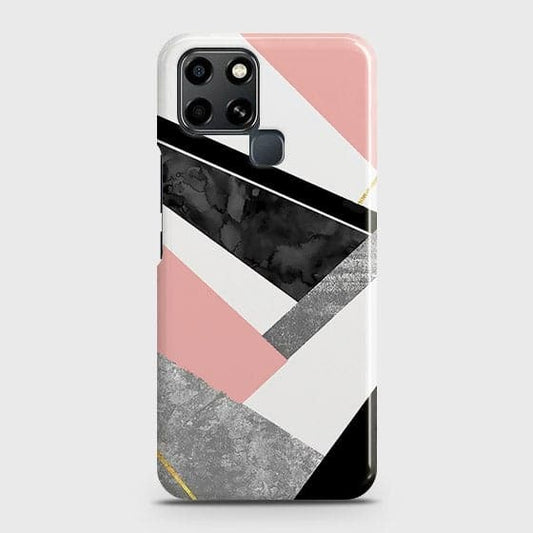 Infinix Smart 6 Cover - Matte Finish - Geometric Luxe Marble Trendy Printed Hard Case with Life Time Colors Guarantee