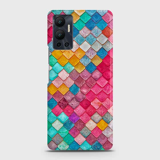 Infinix Hot 12 Cover - Chic Colorful Mermaid Printed Hard Case with Life Time Colors Guarantee