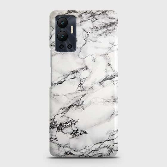Infinix Hot 12 Cover - Trendy White Floor Marble Printed Hard Case with Life Time Colors Guarantee