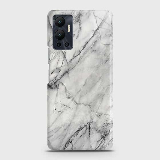 Infinix Hot 12 Cover - Trendy White Marble Printed Hard Case with Life Time Colors Guarantee