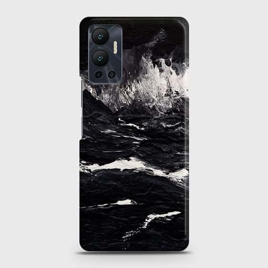 Infinix Hot 12 Cover - Black Ocean Marble Trendy Printed Hard Case with Life Time Colors Guarantee