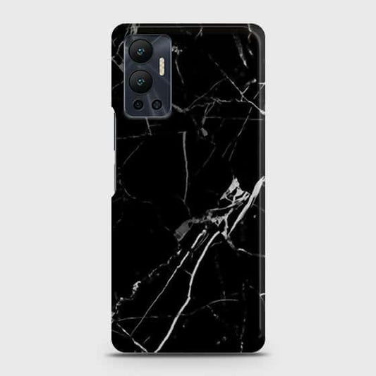 Infinix Hot 12 Cover - Black Modern Classic Marble Printed Hard Case with Life Time Colors Guarantee