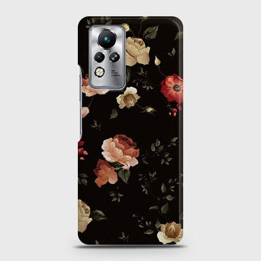 Infinix Note 11 Cover - Dark Rose Vintage Flowers Printed Hard Case with Life Time Colors Guarantee