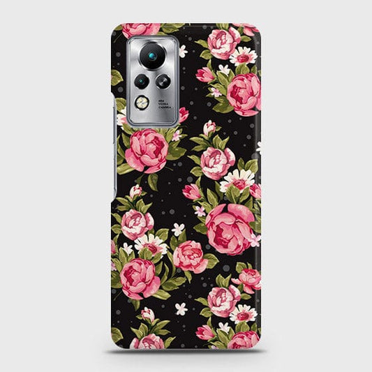 Infinix Note 11 Cover - Trendy Pink Rose Vintage Flowers Printed Hard Case with Life Time Colors Guarantee