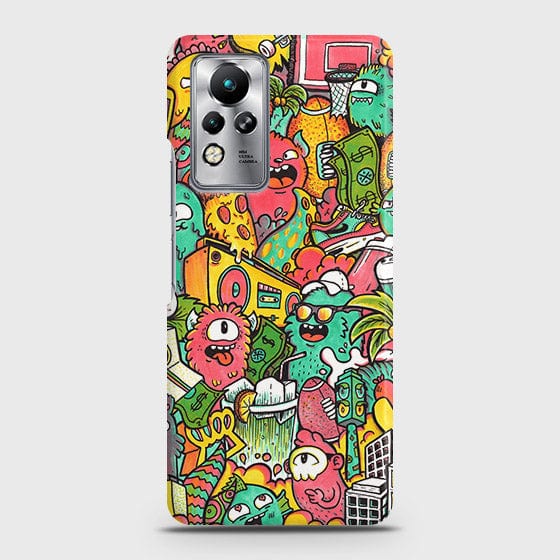Infinix Note 11 Cover - Candy Colors Trendy Sticker Collage Printed Hard Case with Life Time Colors Guarantee