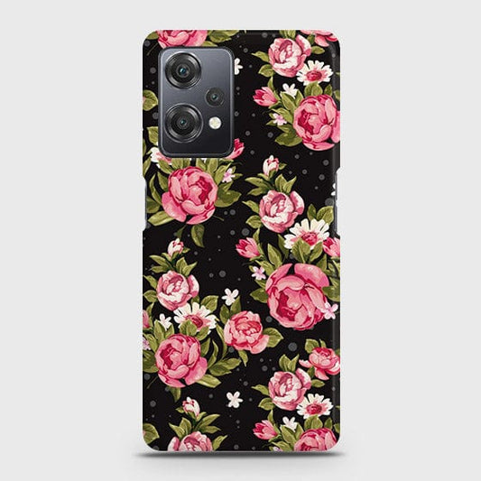 OnePlus Nord CE 2 Lite 5G  Cover - Trendy Pink Rose Vintage Flowers Printed Hard Case with Life Time Colors Guarantee