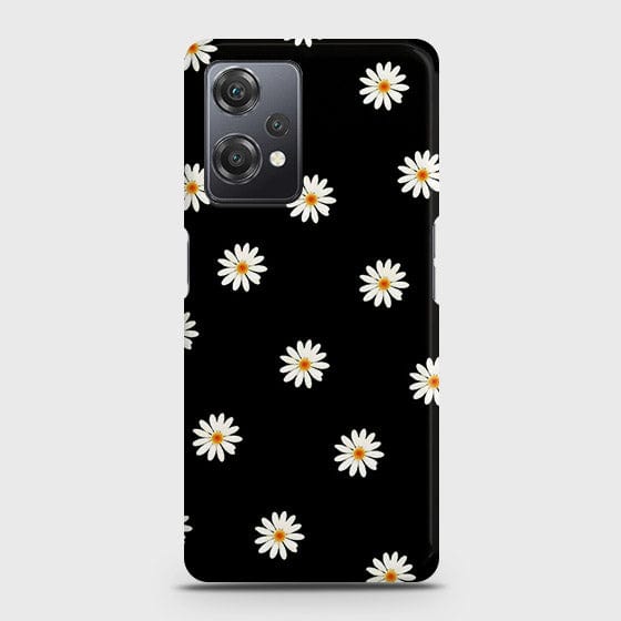 OnePlus Nord CE 2 Lite 5G  Cover - White Bloom Flowers with Black Background Printed Hard Case with Life Time Colors Guarantee ( Fast Delivery )