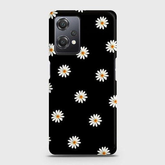 OnePlus Nord CE 2 Lite 5G  Cover - White Bloom Flowers with Black Background Printed Hard Case with Life Time Colors Guarantee b78
