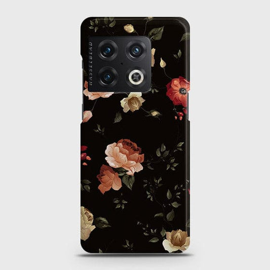 OnePlus 10 Pro Cover - Dark Rose Vintage Flowers Printed Hard Case with Life Time Colors Guarantee