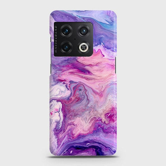 OnePlus 10 Pro Cover - Chic Blue Liquid Marble Printed Hard Case with Life Time Colors Guarantee