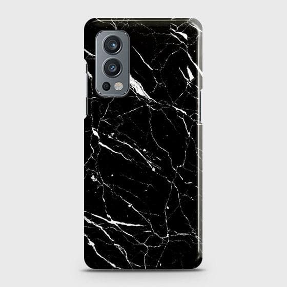 Oneplus Nord 2 Cover - Trendy Black Marble Printed Hard Case with Life Time Colors Guarantee (Fast Delivery)