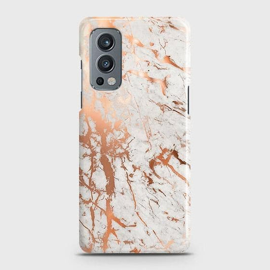 Oneplus Nord 2 Cover - In Chic Rose Gold Chrome Style Printed Hard Case with Life Time Colors Guarantee