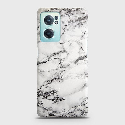 OnePlus Nord CE 2 5G Cover - Trendy White Floor Marble Printed Hard Case with Life Time Colors Guarantee