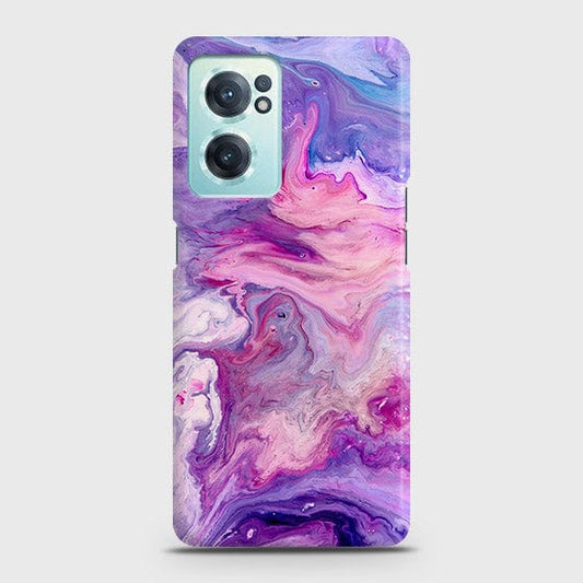 OnePlus Nord CE 2 5G Cover - Chic Blue Liquid Marble Printed Hard Case with Life Time Colors Guarantee