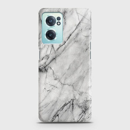 OnePlus Nord CE 2 5G Cover - Trendy White Marble Printed Hard Case with Life Time Colors Guarantee
