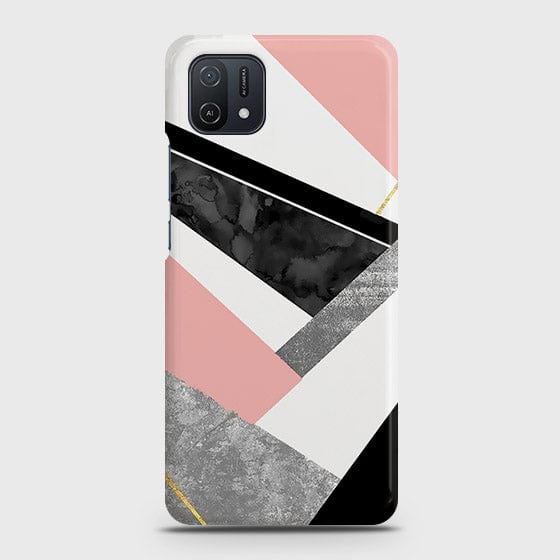 Oppo A16K Cover - Geometric Luxe Marble Trendy Printed Hard Case with Life Time Colors Guarantee