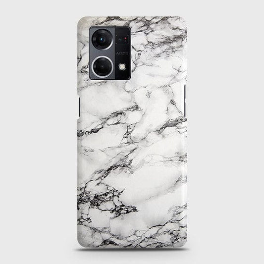Oppo F21 Pro 4G Cover - Matte Finish - Trendy White Floor Marble Printed Hard Case with Life Time Colors Guarantee