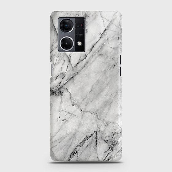 Oppo F21 Pro 4G Cover - Matte Finish - Trendy White Marble Printed Hard Case with Life Time Colors Guarantee