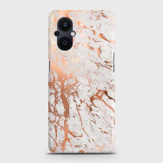 Oppo F21 Pro 5G Cover - In Chic Rose Gold Chrome Style Printed Hard Case with Life Time Colors Guarantee