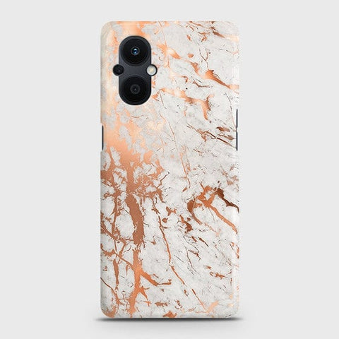 Oppo F21 Pro 5G Cover - In Chic Rose Gold Chrome Style Printed Hard Case with Life Time Colors Guarantee