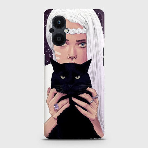 Oppo F21 Pro 5G Cover - Trendy Wild Black Cat Printed Hard Case with Life Time Colors Guarantee
