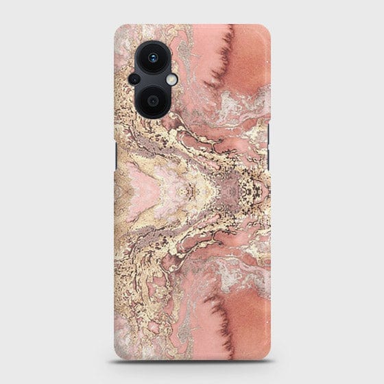 Oppo F21 Pro 5G Cover - Trendy Chic Rose Gold Marble Printed Hard Case with Life Time Colors Guarantee